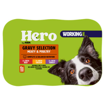 Hero Working Dog Gravy Selection Meaty & Poultry 6 x 400g (2.4kg) thumbnail 2