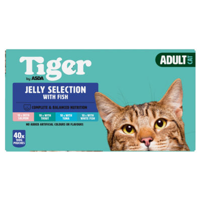 Tiger Adult Cat Jelly Selection with Fish 40 x 100g (4.0kg) thumbnail 2