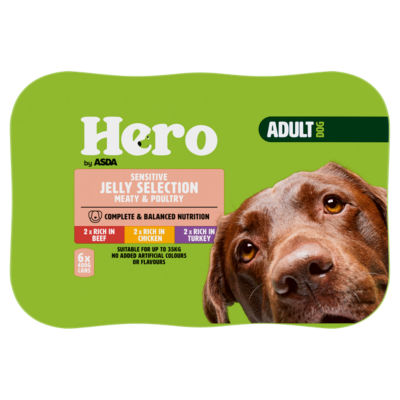 Hero Sensitive Jelly Selection Meaty & Poultry Adult Dog 6 x 400g (2.4kg) thumbnail 2
