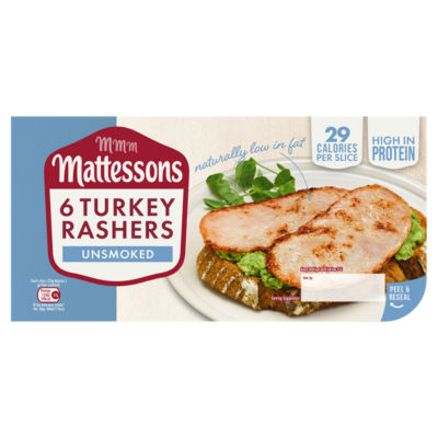 6 Turkey Bacon Rashers Unsmoked 150g thumbnail 2
