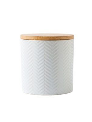 White Knitted Ceramic Canister thumbnail 2