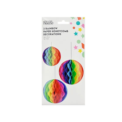 Rainbow Paper Honeycomb Decorations thumbnail 2