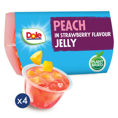 Peach in Strawberry Flavour Jelly 4 x 123g (492g)
