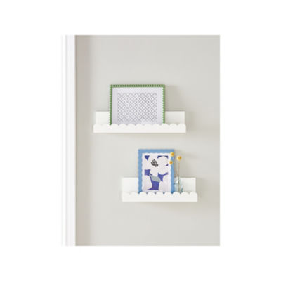 White Scalloped Wall Shelf - Set of 2 thumbnail 2