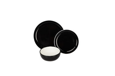 Black Two-Tone Dinner Set - 12 Piece