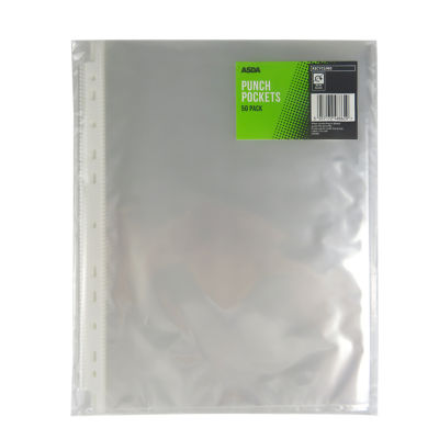 A4 Punch Pockets - 50 Pack