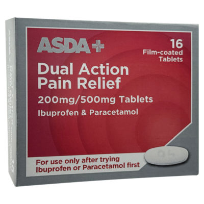 16 Dual Action Pain Relief 200mg/500mg Film Coated Tablets thumbnail 2