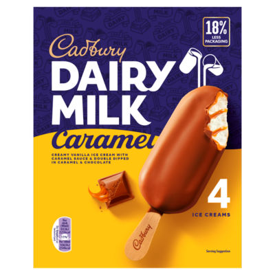 Dairy Milk Caramel Ice Creams 4 x 90ml (360ml) thumbnail 2