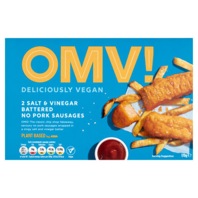 Omv! 2 Salt & Vinegar Battered No Pork Sausages 170g