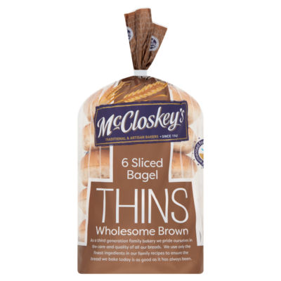 6 Sliced Bagel Thins Wholesome Brown 6 x 55g (330g)