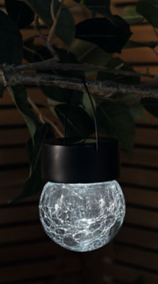 Crackle Hanging Light - Black