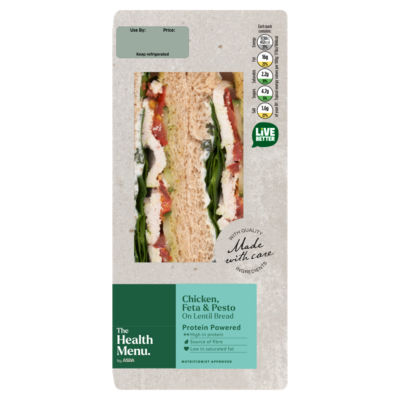 ASDA Health Menu Chicken, Feta & Pesto Sandwich thumbnail 2