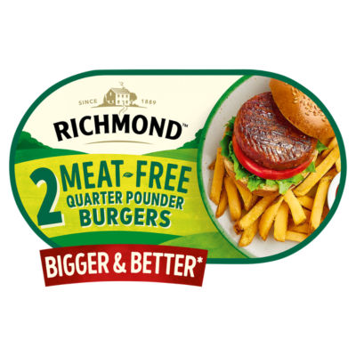 Meat-Free Vegan 2 Quarter Pounder Burgers 227g