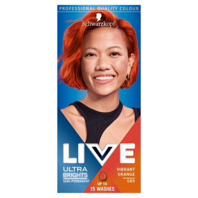 LIVE Ultra Brights Vibrant Orange Semi-permanent Hair Dye 085 thumbnail 2