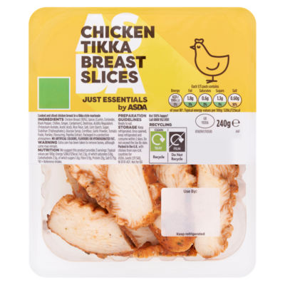 Just Essentials Chicken Tikka Breast Slices 240g thumbnail 2