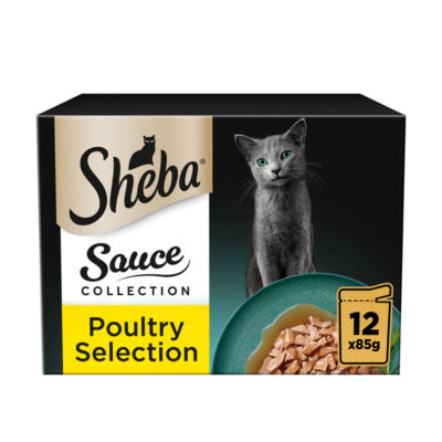 Sheba Sauce Collection Adult Cat Food Pouch Poultry Selection 12 x 85g