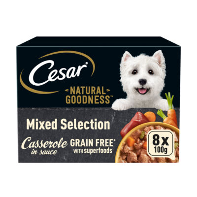 NATURAL GOODNESS Grain Free Adult Wet Dog Food Mix Casserole 8 x 100g Tray thumbnail 2