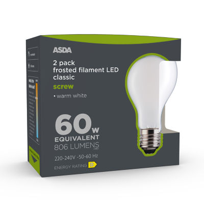 LED Filament Classic 60W Large Screw Coated Lightbulb thumbnail 2