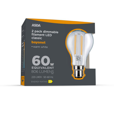 Filament A Shape 806L GL CLE B22 25H 27K DIM 2P