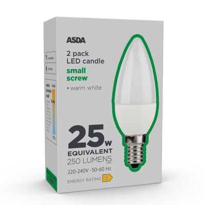 LED Candle 25W Small Edison Screw Cap Lightbulb