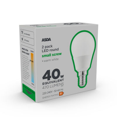 LED Round 40W Small Edison Screw Cap Light Bulbs thumbnail 2