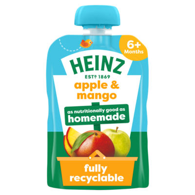 Heinz Apple & Mango Baby Food Fruit Puree Pouch 6+ Months