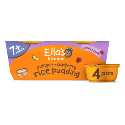 Mango + Raspberry Rice Pudding 7+ Months 4 x 80g (320g) thumbnail 4