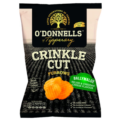 Crinkle Cut Furrows Ballymaloe Relish & Cheddar Cheese Flavour Hand Cooked Crisps 125g thumbnail 2