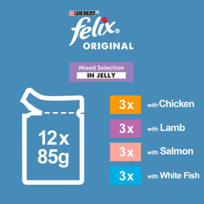 FELIX Original Senior Mixed Selection in Jelly Wet Cat Food 12x85g thumbnail 4