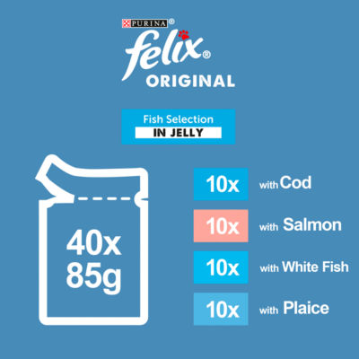 Original Senior 7+ Fish Selection in Jelly Wet Cat Food 40x85g thumbnail 3