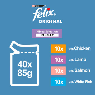 Original Senior 7+ Mixed Selection in Jelly Wet Cat Food 40x85g thumbnail 3