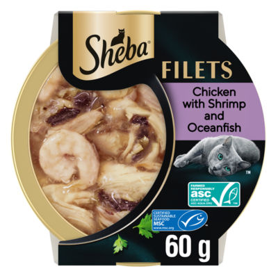 SHEBA Filets Adult Wet Cat Food With Chicken & Fish in gravy 60g Tray thumbnail 2