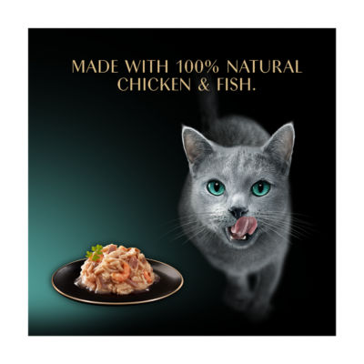 SHEBA Filets Adult Wet Cat Food With Chicken & Fish in gravy 60g Tray thumbnail 4