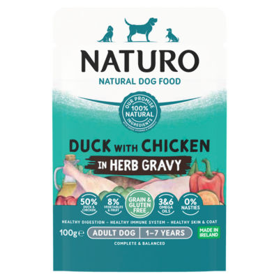 Natural Dog Food Duck with Chicken in Herb Gravy Adult Dog 1-7 Years 100g thumbnail 2