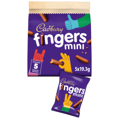 Mini Fingers Chocolate Biscuits 5 Pack Multipack 96.5g (5 x 19.3g) thumbnail 2
