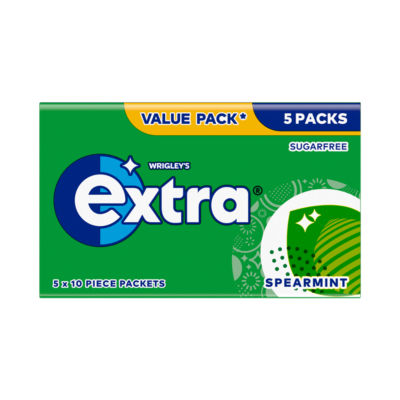Spearmint Sugar Free Chewing Gum x5 Pack thumbnail 2
