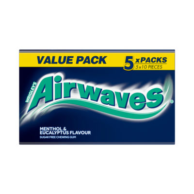 Menthol & Eucalyptus Sugarfree Chewing Gum Multipack 5x10 Pieces thumbnail 2