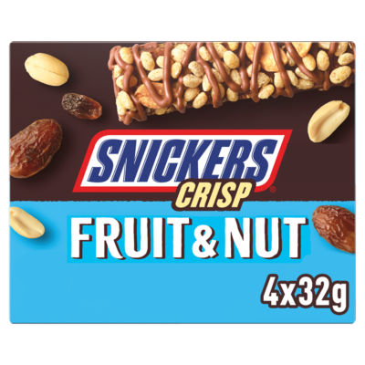Crisp Fruit & Nut Multipack Chocolate Bar Snack, 4 x 32g thumbnail 2