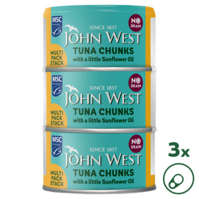 John West No Drain Tuna Chunks with a Little Sunflower Oil MSC