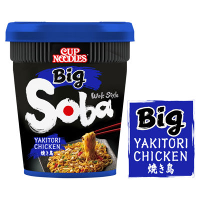 Nissin Soba Big Yakitori Chicken Instant Wok Style Noodles Pot 113g thumbnail 2