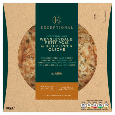Wensleydale, Petit Pois & Red Pepper Quiche 400g thumbnail 2
