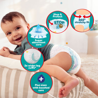 Baby-Dry Nappy Pants Size 4+, 66 Nappies, 9kg-15kg, Jumbo+ Pack thumbnail 4