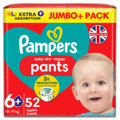 Baby-Dry Nappy Pants Size 6+, 52 Nappies, 14kg-19kg, thumbnail 2