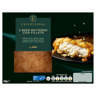 2 Beer Battered Cod Fillets 350g thumbnail 2