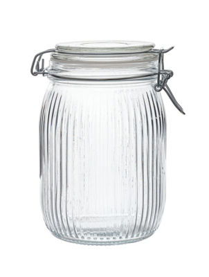George Home Ribbed Clip Lid Canister 1L