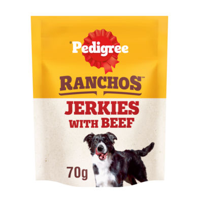 PEDIGREE® RANCHOS™ Originals Jerkies Dog Chew Treat Beef Flavour 70g thumbnail 2