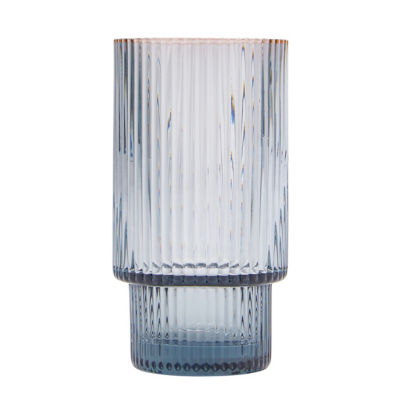 Blue Stacking Rib Hiball Glass thumbnail 2