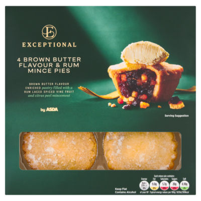 4 Brown Butter Flavour & Rum Mince Pies