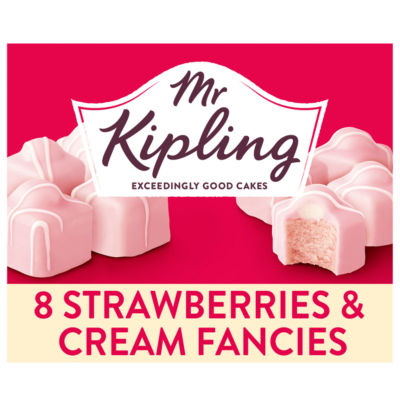 8 Strawberries & Cream French Fancies Cakes