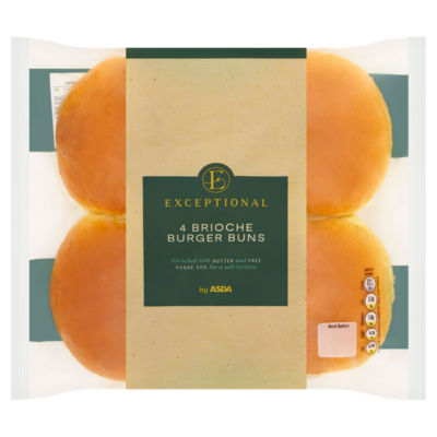 Exceptional by ASDA 4 Sliced Brioche Burger Buns